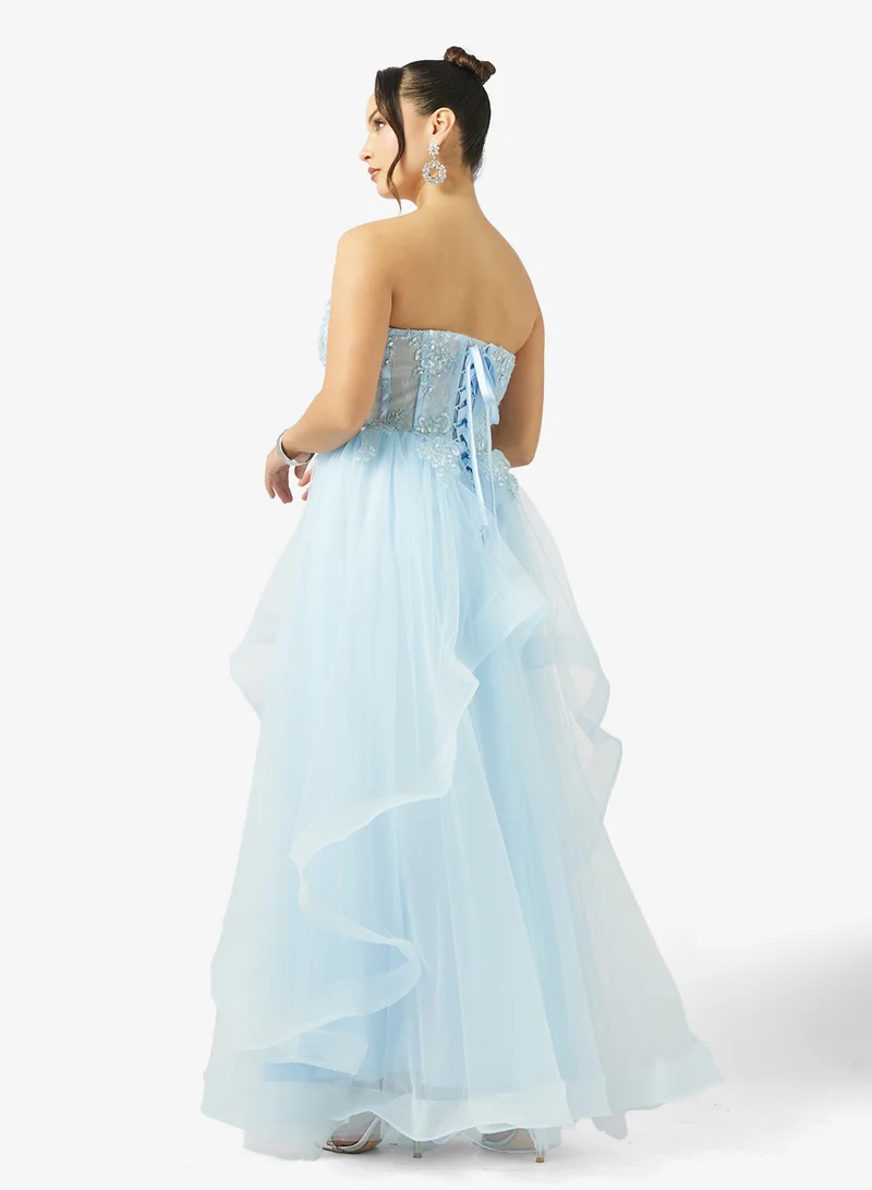 جينجر بوتيك فستان تول مزين بكورسيه مزخرف بالزهور